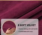 Sofa Foam Cushions in Velvet with Zip Cover in Dark Red - Image 6