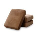 Sofa Foam Cushions in Velvet with Zip Cover in Bronze