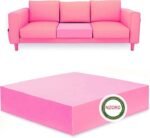 Sofa Foam Cushion Pack of 3 in Red Premium Cushions, with Stretchy Soft Velvet Fabric Cushion Cover - Image 7