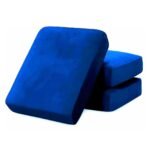 Sofa Foam Cushions in Velvet with Zip Cover in Dark Blue
