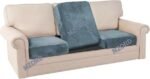 Sofa Foam Cushions in Velvet with Zip Cover in Grey - Image 5