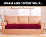 Sofa Foam Cushions in Velvet with Zip Cover in Red - Image 5