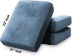 Sofa Foam Cushions in Velvet with Zip Cover in Grey - Image 8