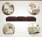 Sofa Foam Cushions in Velvet with Zip Cover in Coffee - Image 4