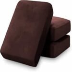 Sofa Foam Cushions in Velvet with Zip Cover in Mahogany