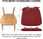 Chair Cushions for Dining Chairs 4 Pack - Dining Chair Pads with Ties, RED Velvet - Image 3