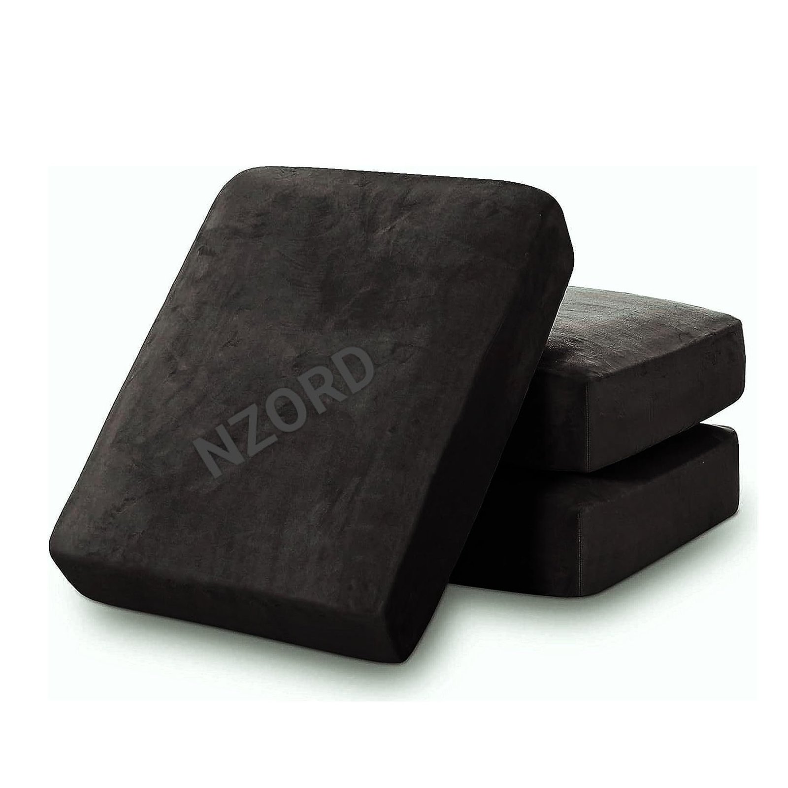 61Md1b2+E1L._SL1464_ Sofa Foam Cushions in Velvet with Zip Cover in Black - Image 1