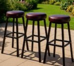 Bar Stool/Bar Chairs with Foot Pads, Barstools with Sturdy Frame, Backless Bar Stools, Breakfast Stools, for Kitchen Island, Bar, Cafe, Black - Image 3