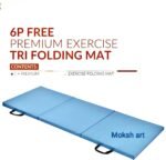 Trifold EPE Foam Mattress |Foldable High-Density Foam Gymnastics Training Tumbling Exercise Yoga Mat for Men & Women in Blue - Image 5