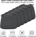 Square Chair Pads with Ties, Seat Cushions, Large Chair pad for Sitting Set of 6 - Image 3