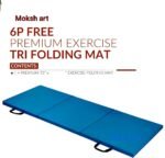 Trifold EPE Foam Mattress |Foldable High-Density Foam Gymnastics Training Tumbling Exercise Yoga Mat for Men & Women in Blue - Image 6