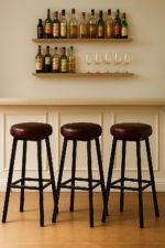 Bar Stool/Bar Chairs with Foot Pads, Barstools with Sturdy Frame, Backless Bar Stools, Breakfast Stools, for Kitchen Island, Bar, Cafe, Black - Image 4