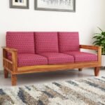 Sofa Foam Cushions with Zip Cover in Pink