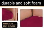Sofa Foam Cushions in Velvet with Zip Cover in Red - Image 7
