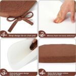 Square Chair Pads with Ties | Seat Cushions with Ties Set of 6 in Brown - Image 3