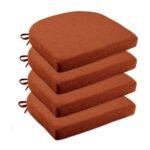 Cushions for Dining Chairs 4 Pack - Memory Foam Chair Pads with Ties and Non-Slip Backing - Seat Cushion for Kitchen Chair - Image 4