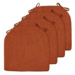 Cushions for Dining Chairs 4 Pack - Memory Foam Chair Pads with Ties and Non-Slip Backing - Seat Cushion for Kitchen Chair